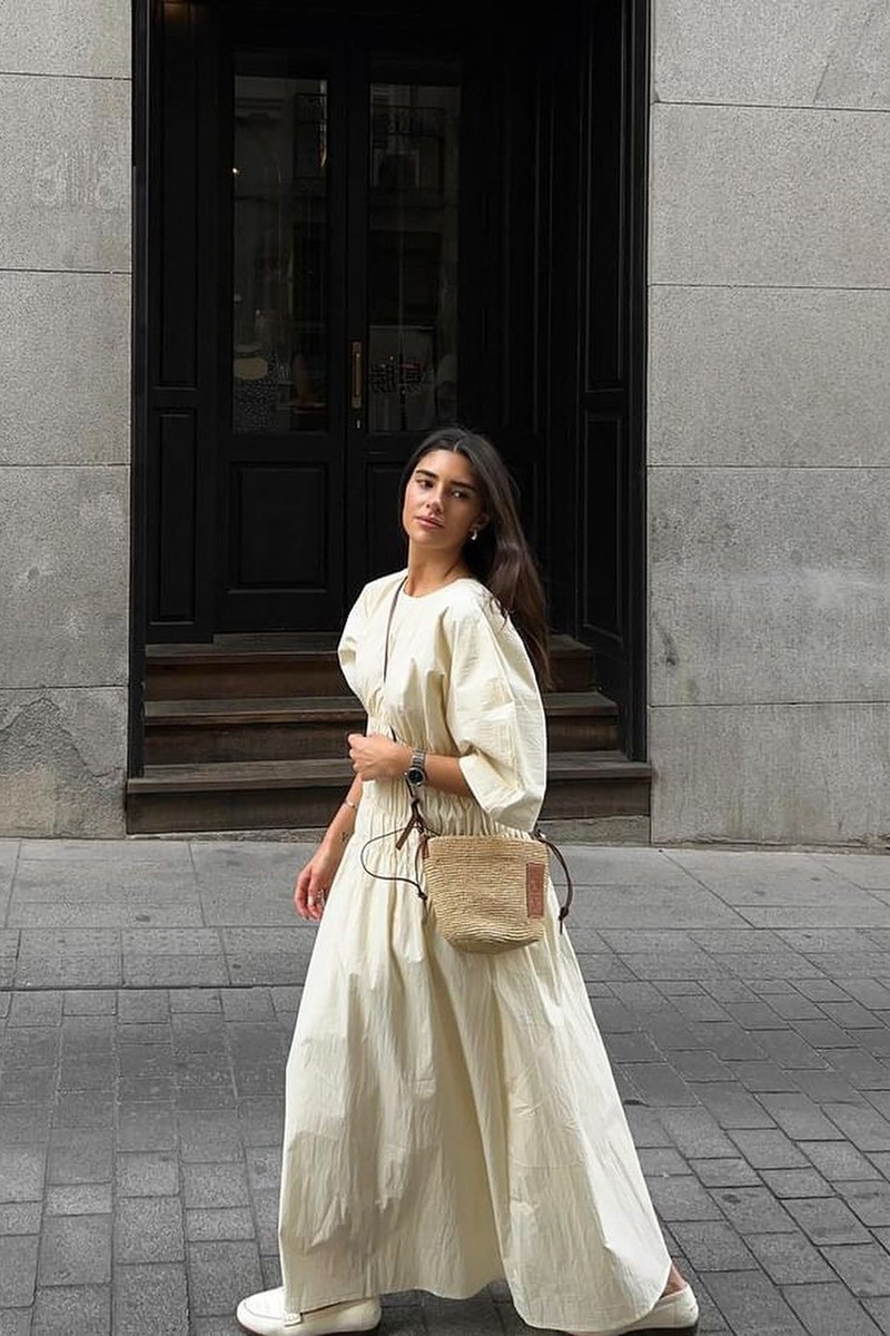Pleated Waist Puff-Sleeved Dress, £84.91