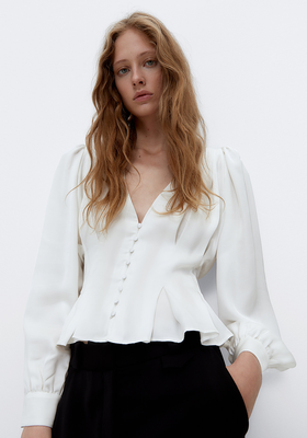 Satin Shirt With Pleats from Uterque