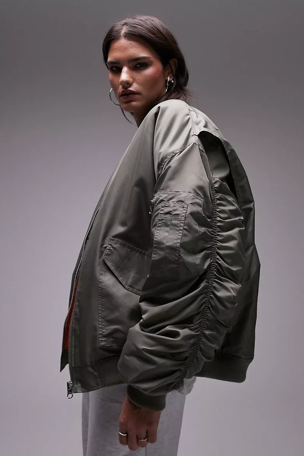 Classic Oversized Nylon Bomber Jacket from Topshop