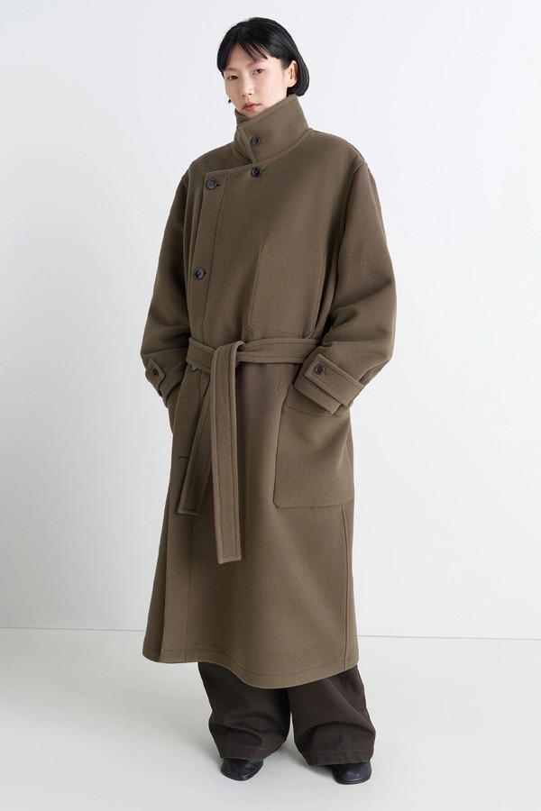 Double Wool Wrap Coat