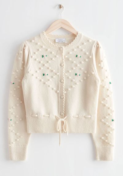 Rose Embroidery Knit Cardigan from & Other Stories