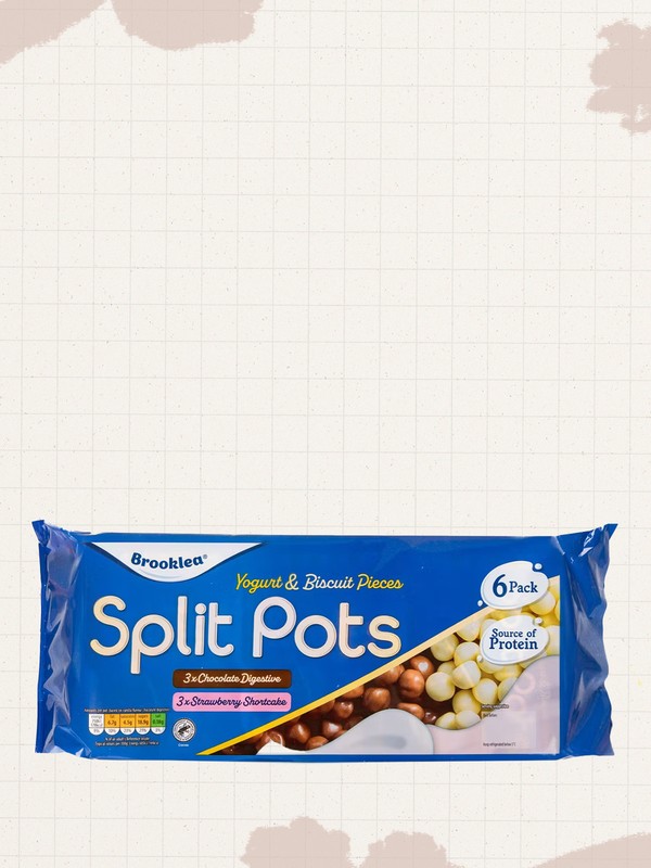 Pack Of 6 Vanilla & Strawberry Yogurt With Biscuit Pieces Split Pots from BROOKLEA