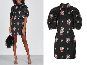 Floral-Print Satin Jacquard Mini Dress from MSGM