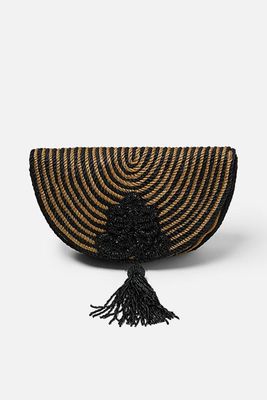 Metallic Thread Bag With Tassel from Zara