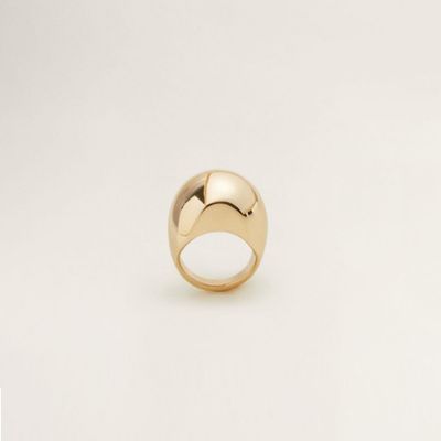 Embossed Metal Ring from Mango