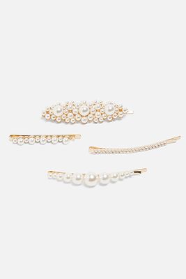 Pack of Pearl Bead Hair Clips