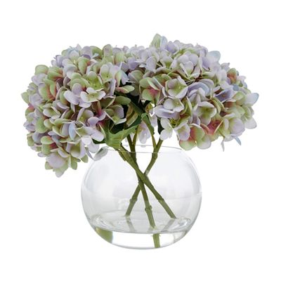 Lilac Hydrangea in Globe Vase from Laura Ashley