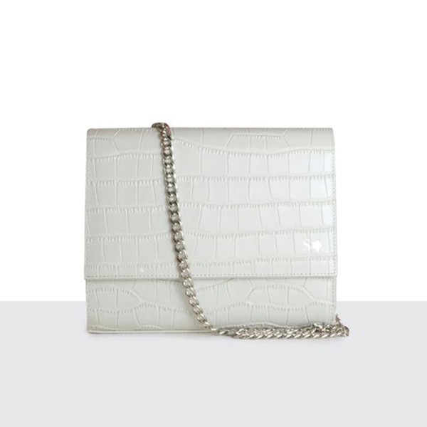 Cream Croc Chain Multiway Bag from Azurina