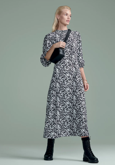 Floral High Neck Midi Tea Dress from M&S