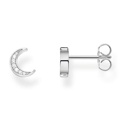 Ear Studs Moon Silver