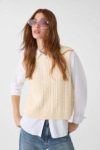 Knit Vest With Open Back from Stradivarius