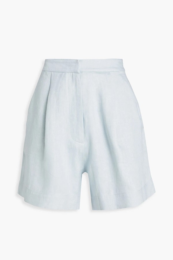 Madrid Pleated Organic Linen Shorts from Asceno