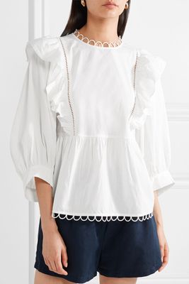 Bella Ruffled Cotton-Voile Blouse from Apiece Apart