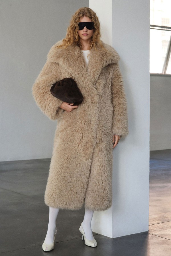 Long Faux-Fur Coat from Mango