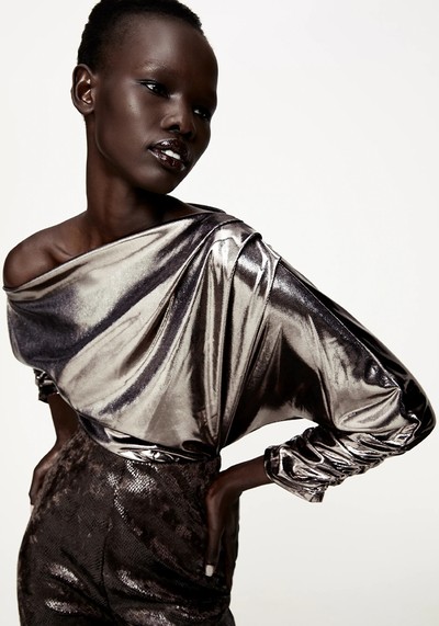 Asymmetric Metallic Top from Zara