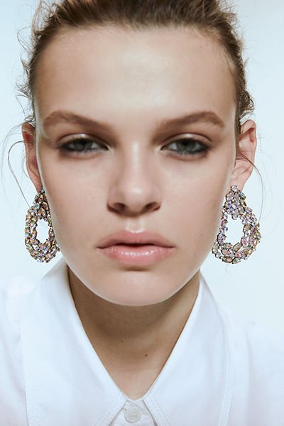 Round Rhinestone Earrings from Zara