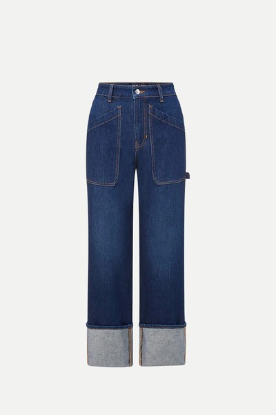 Dylan Straight-Leg JeanS Cuffed from Veronica Beard