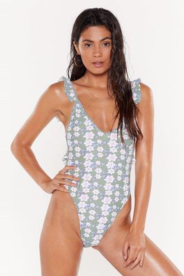 Floating Into Summer Floral High-Leg Swimsuit