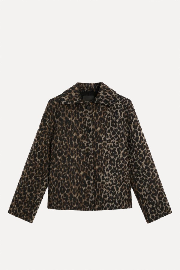Short Wool Blend Animal Print Coat from Massimo Dutti