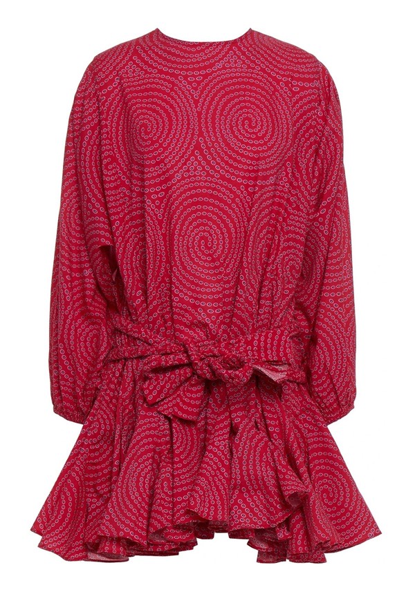 Ella Belted Printed Cotton Mini Dress from Rhode
