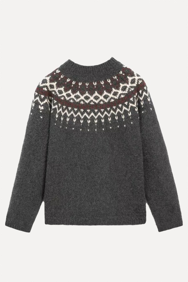 100% Wool Jacquard Knit Sweater from Massimo Dutti