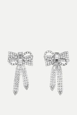 Lola Crystal-Embellished Bow Earrings from Jennifer Behr