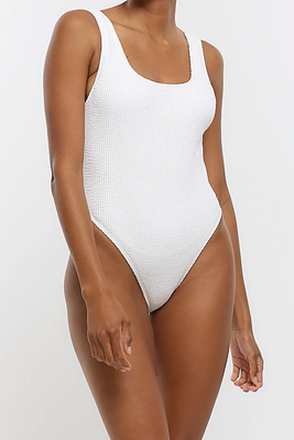 Textured Scoop Neckline Swimsuit  from River Island