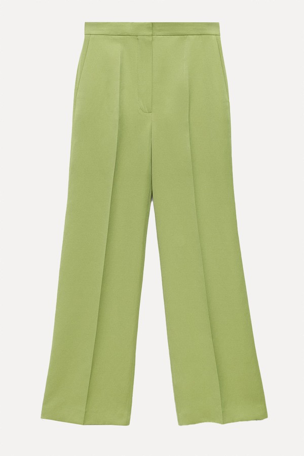 Straight-Fit Linen-Blend Suit Trousers from Mango 
