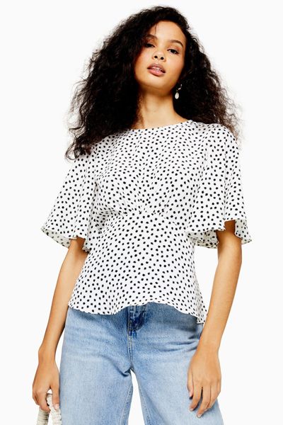 Star Print Angel Sleeve Blouse