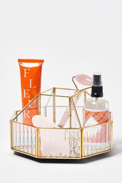 Loire Gold & Glass Carousel Beauty Storage from Oliver Bonas