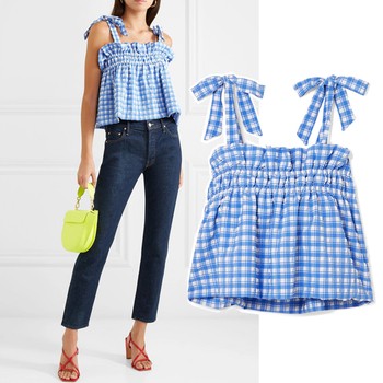 Cropped Gingham Seersucker Top, £126 (was £180)