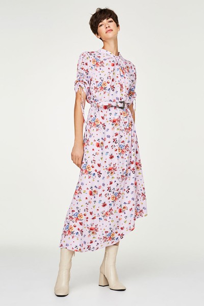 Floral Dress With Belt from Uterque