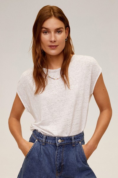 Linen T-Shirt from Mango