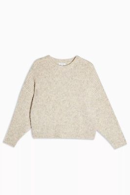 Oatmeal Knitted Crew Neck Jumper