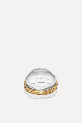 Saturn Spinner Silver & Gold Plated Ring from Annie Haak