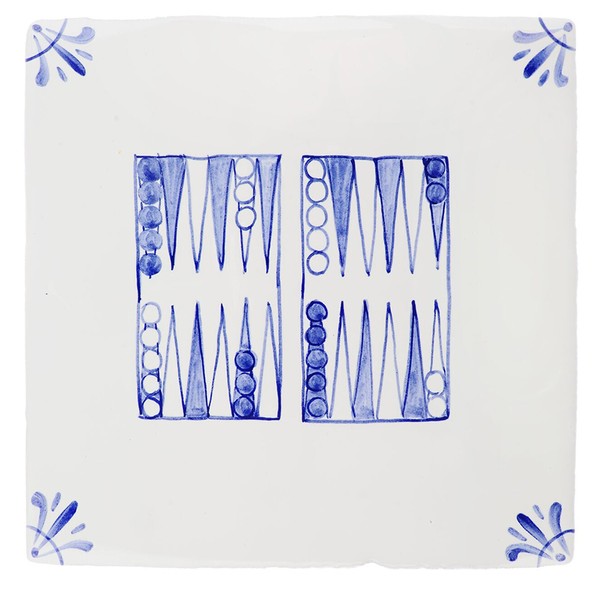 Backgammon Delft Tile