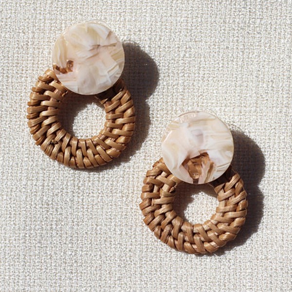 Round Woven Drop Earrings from MeiMiStudio