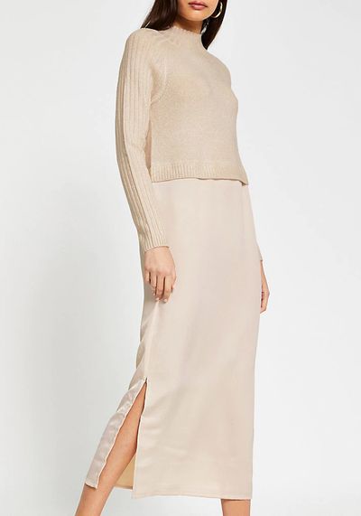 Satin Jumper Midi Dress