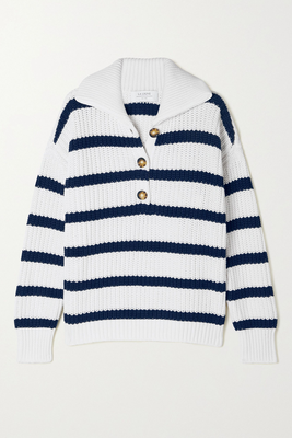 Bateau Striped Ribbed Cotton Sweater  from La Ligne 