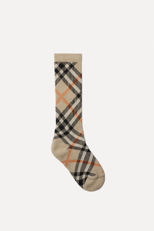 Check Cotton Blend Socks from BURBERRY