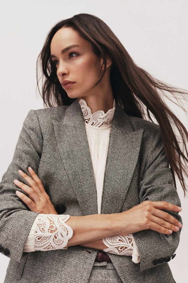 Darlton Double-Breasted Textured Suit Blazer