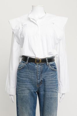 White Cotton Blouse with Cut Out Detailing from Chloé