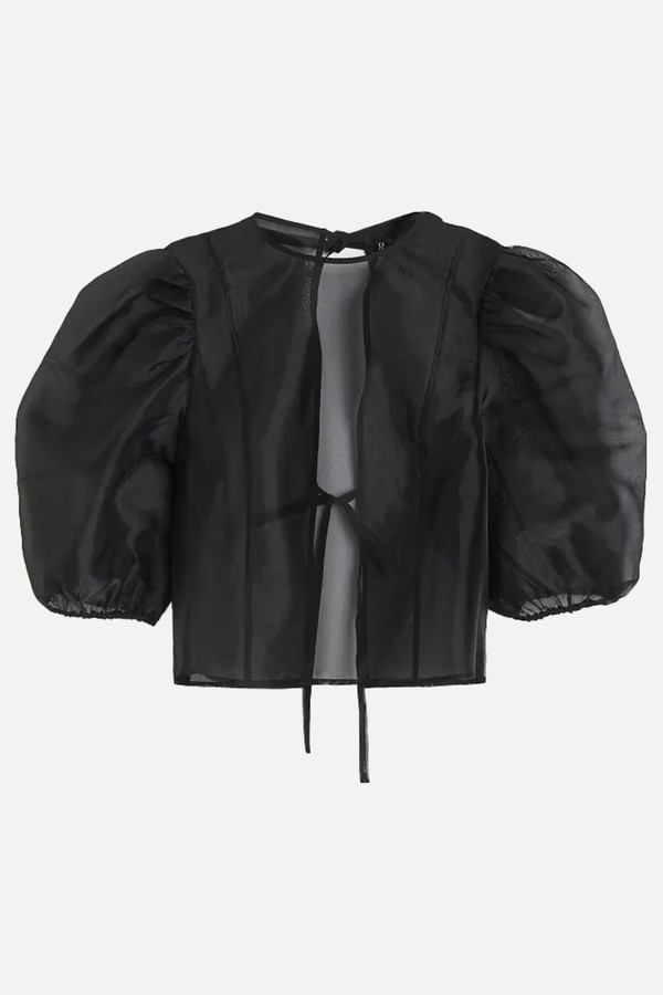 Puff-Sleeved Organza Top from H&M