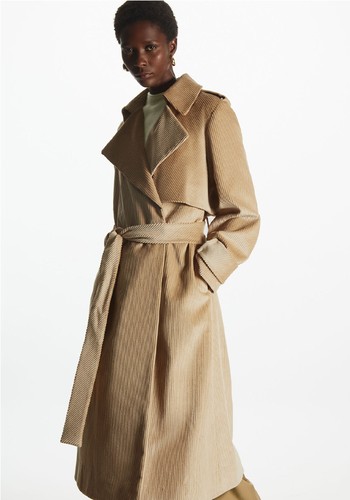 Oversized Corduroy Trench Coat