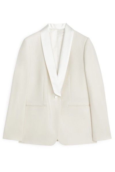 Wool Hopsack Tuxedo Blazer from Arket