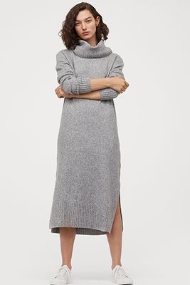 Knitted Polo Neck Dress from H&M