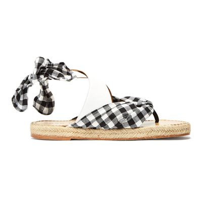 Fabiana Gingham-Strap Leather Espadrilles from Dodo Bar Or