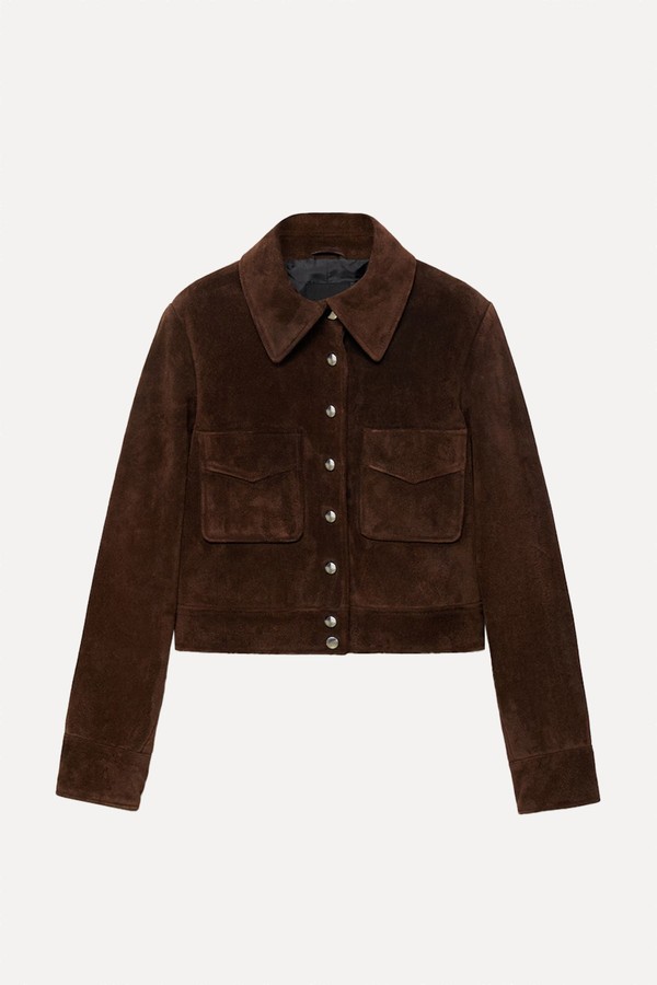 Suede Jacket With Pockets from Mango