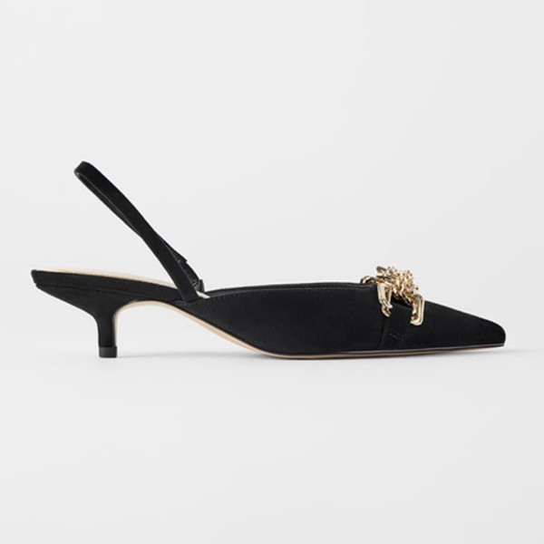 High Heel Metallic Mules from Zara