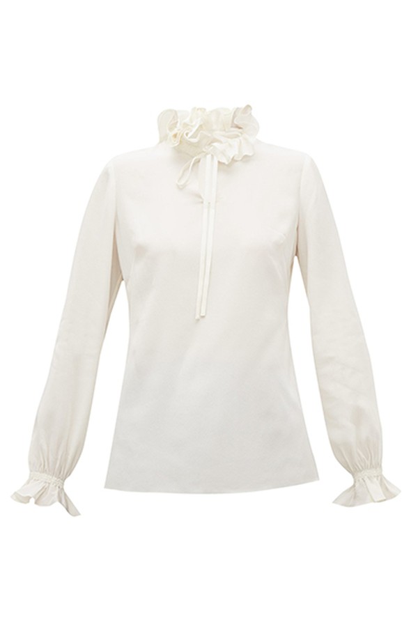 Irving Ruffle-Collar Silk Crepe De Chine Blouse from Goat